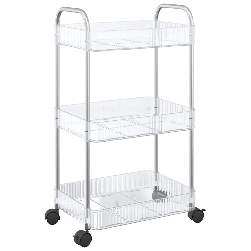 Carrello Portaoggetti a 3 Livelli 37x28x68 cm in Acrilico CFW8281135