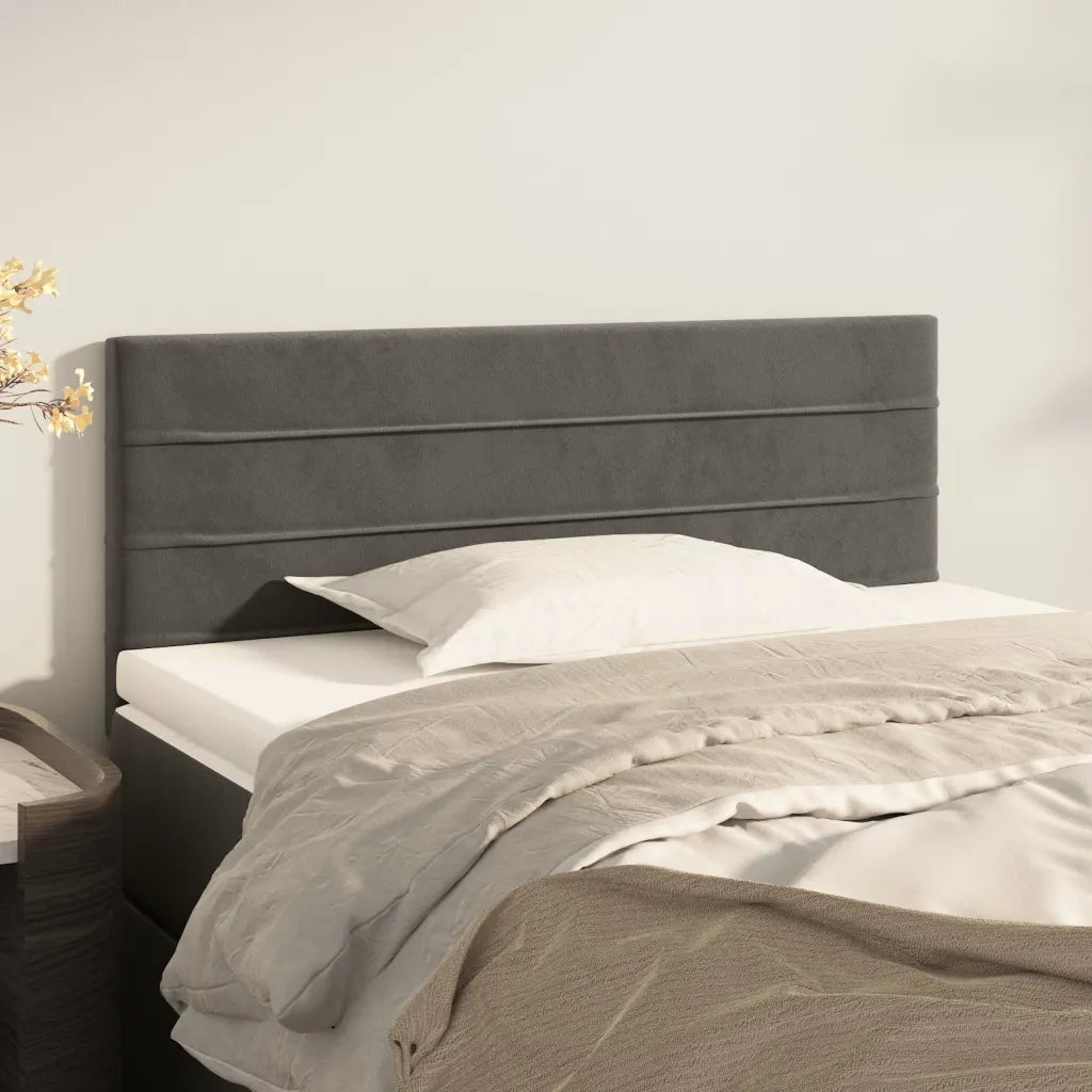 Testiera-Testata Decorativa Grigio Scuro 100x5x78/88 cm in Velluto 977631