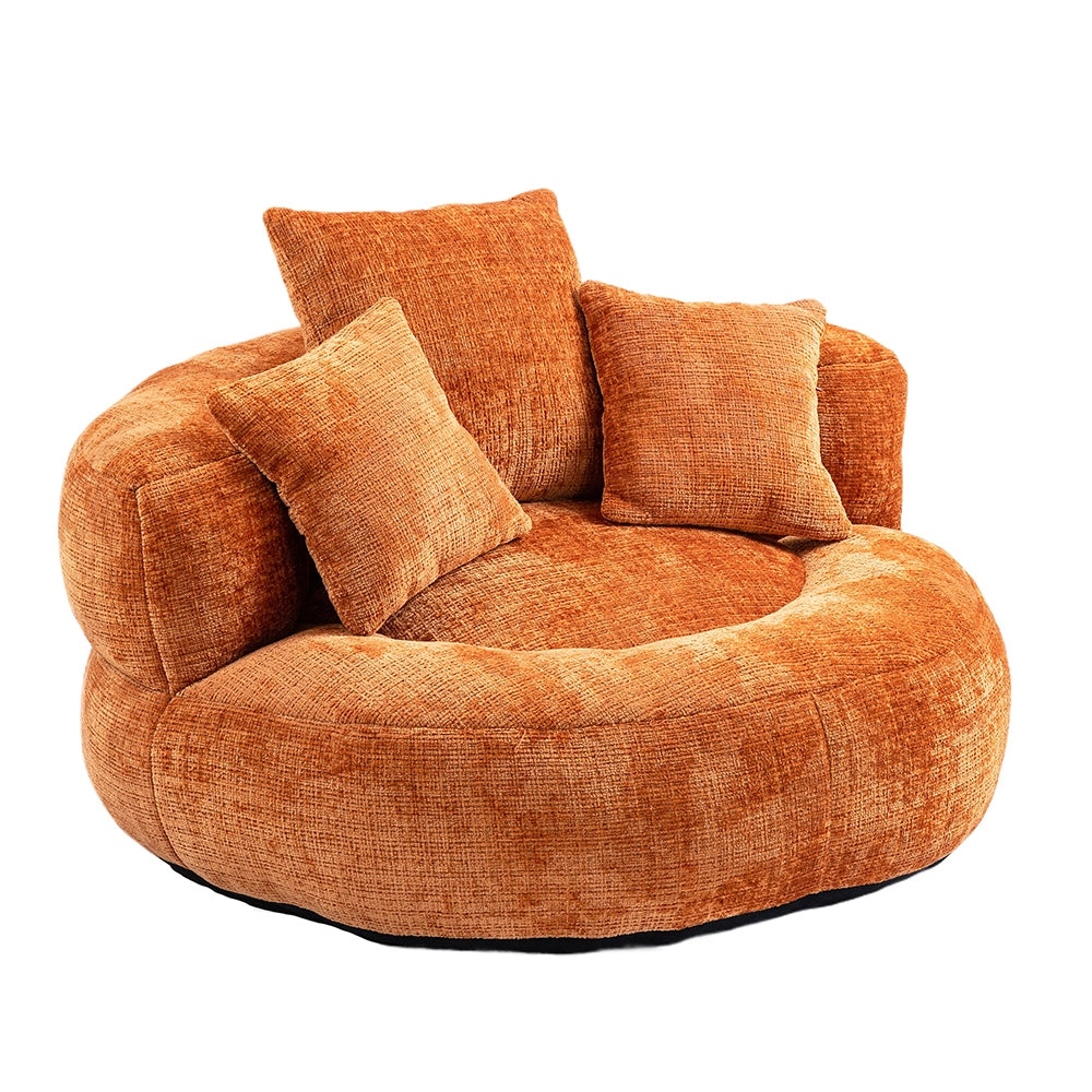 Chaise longue - Xylo - gaming chenille arancione con 3 cuscini
