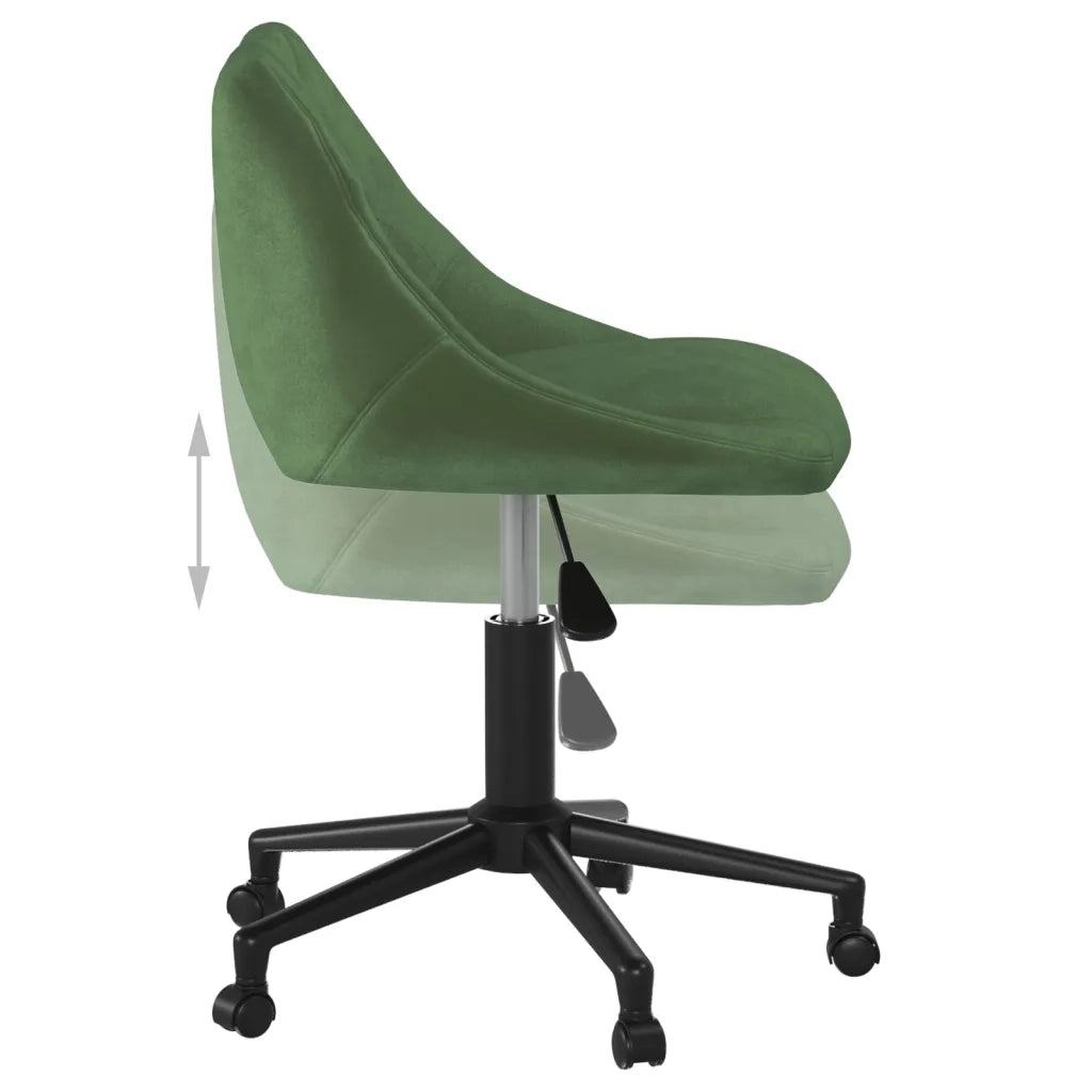 Sedia da Pranzo Girevole Verde Scuro in Velluto 3089035