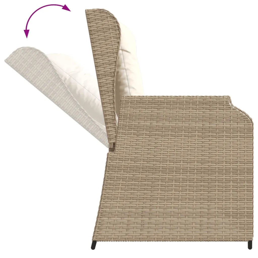 Set Divani da Giardino 3 pz con Cuscini in Polyrattan Beige 3262446