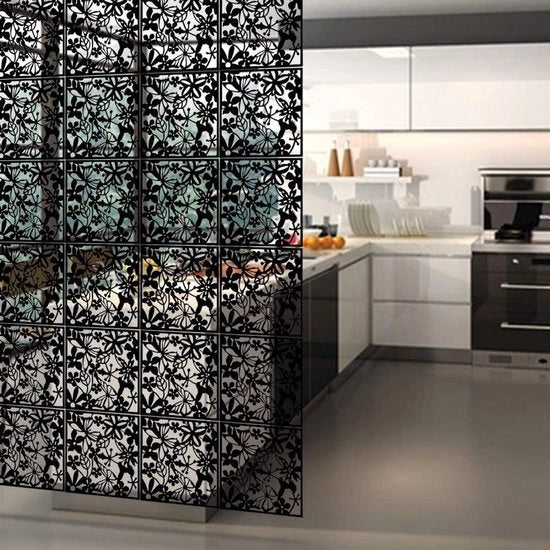 Divise per stanze in PVC - sicuro - 24 pezzi - nero - 40 x 40 cm