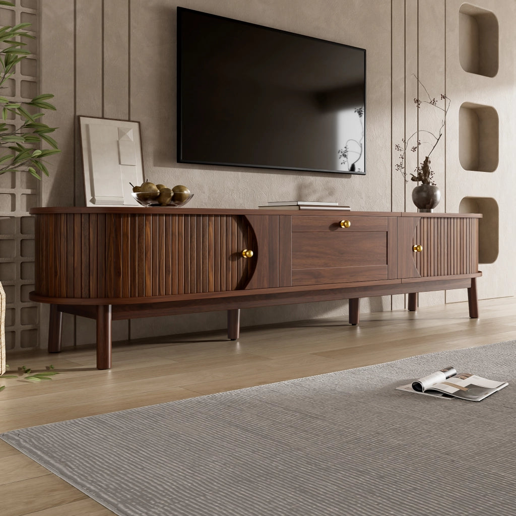 Cassettiera per TV noce MDF lunghezza 170 cm