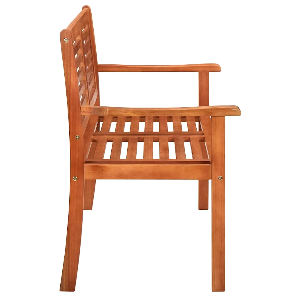 Panchina da Giardino 2 Posti e Cuscino 120cm Massello Eucalipto 3060972