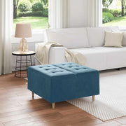Pouf contenitore con cuscino Blu 80 x 80 x 45 cm Velluto 876839