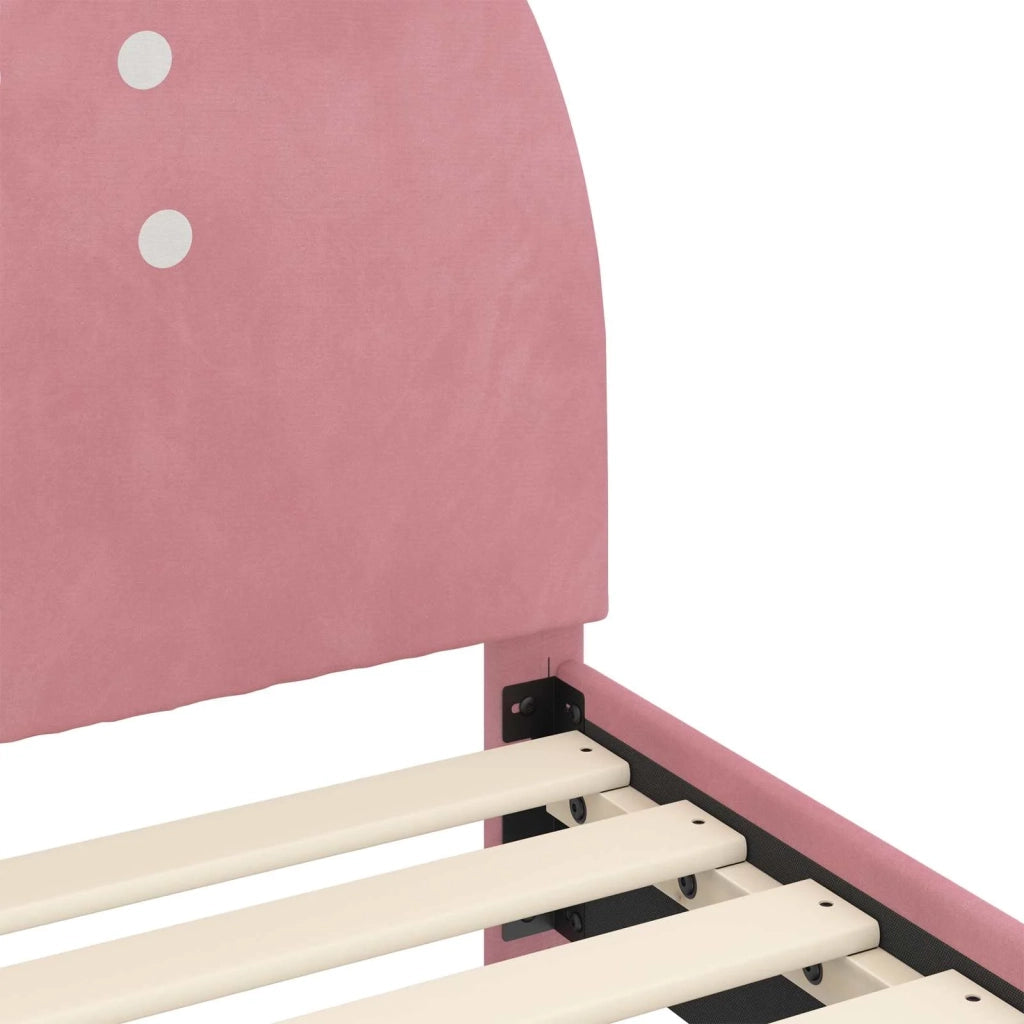 Struttura letto bambini con testata-Giroletto per bambini Rosa 90 x 200 cm Velluto 278134