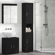 Set di Armadi da Bagno TULUM Nero 37 x 31,5 x 203 cm
