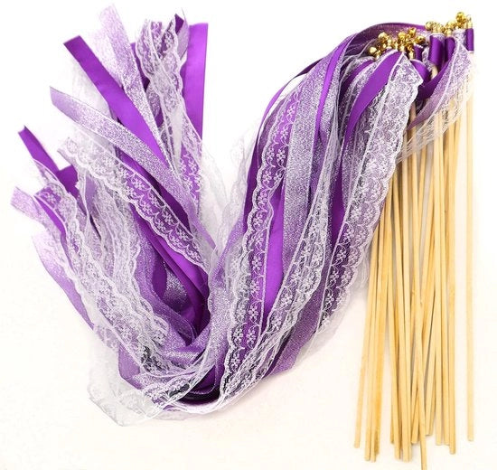 Stuzzicadenti per Matrimonio - Bacchette Magiche - Decorazione Fiabesca - Viola - Decorazione per Feste - Ideali per Matrimoni, Feste di Benvenuto per Bambini e Compleanni