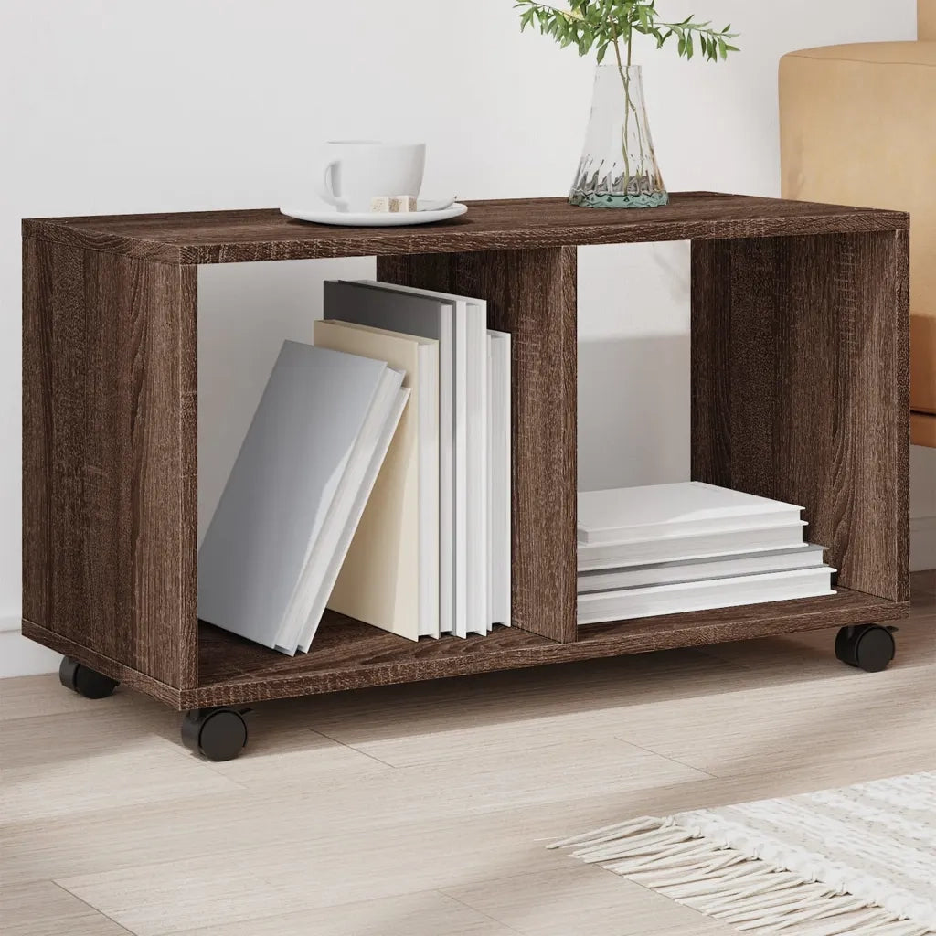 Mobiletto con Ruote Rovere Marrone 72x33x42,5 cm in Truciolato CFW3241312