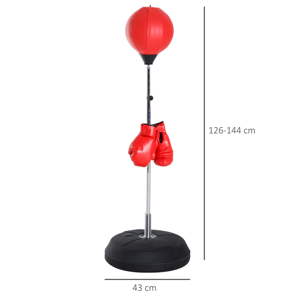 Set da boxe con sacco da boxe ¨C zephmum ¨C regolabile in altezza, guantoni inclusi, rosso, 126-144 cm