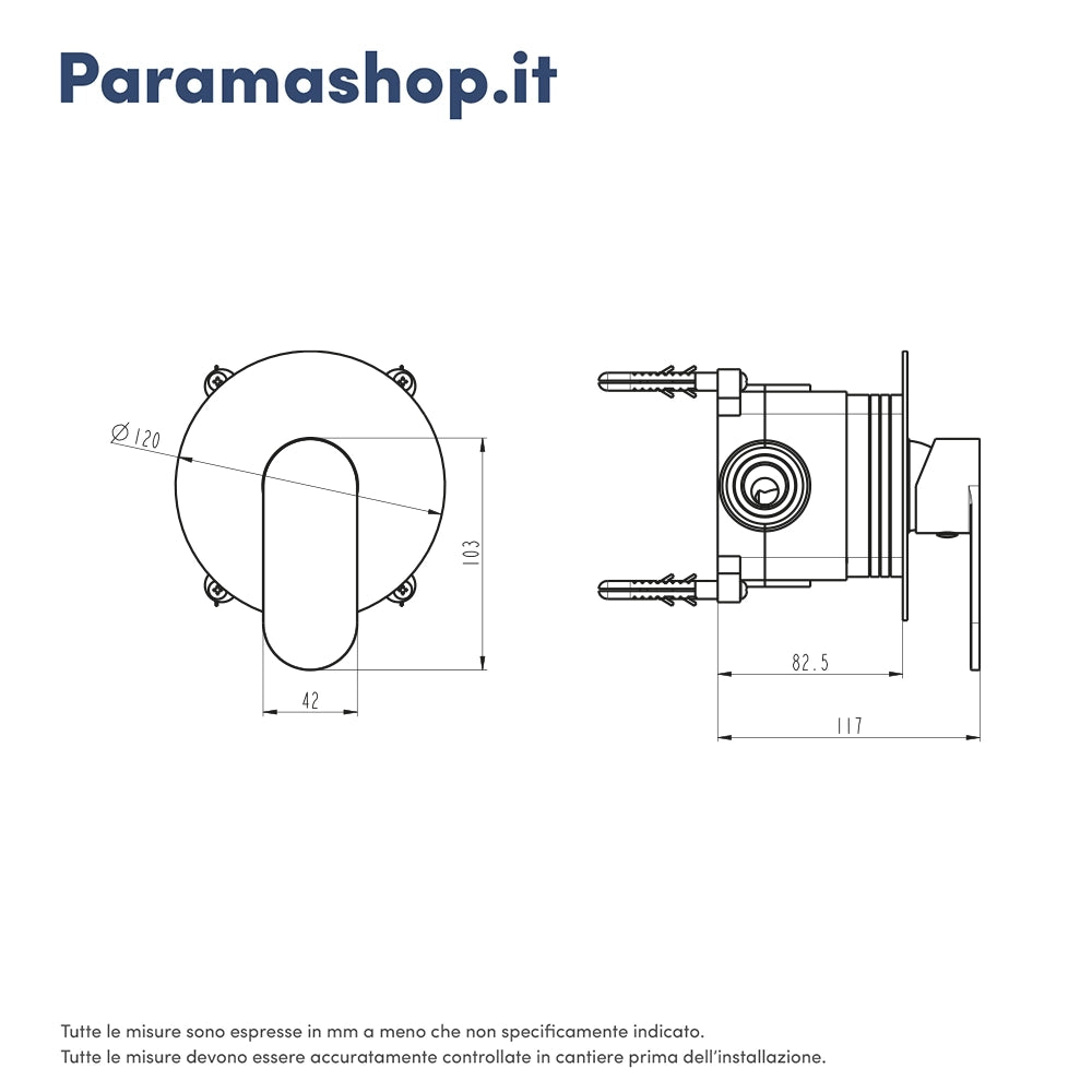 Miscelatore incasso doccia monocomando cromato | Kerry