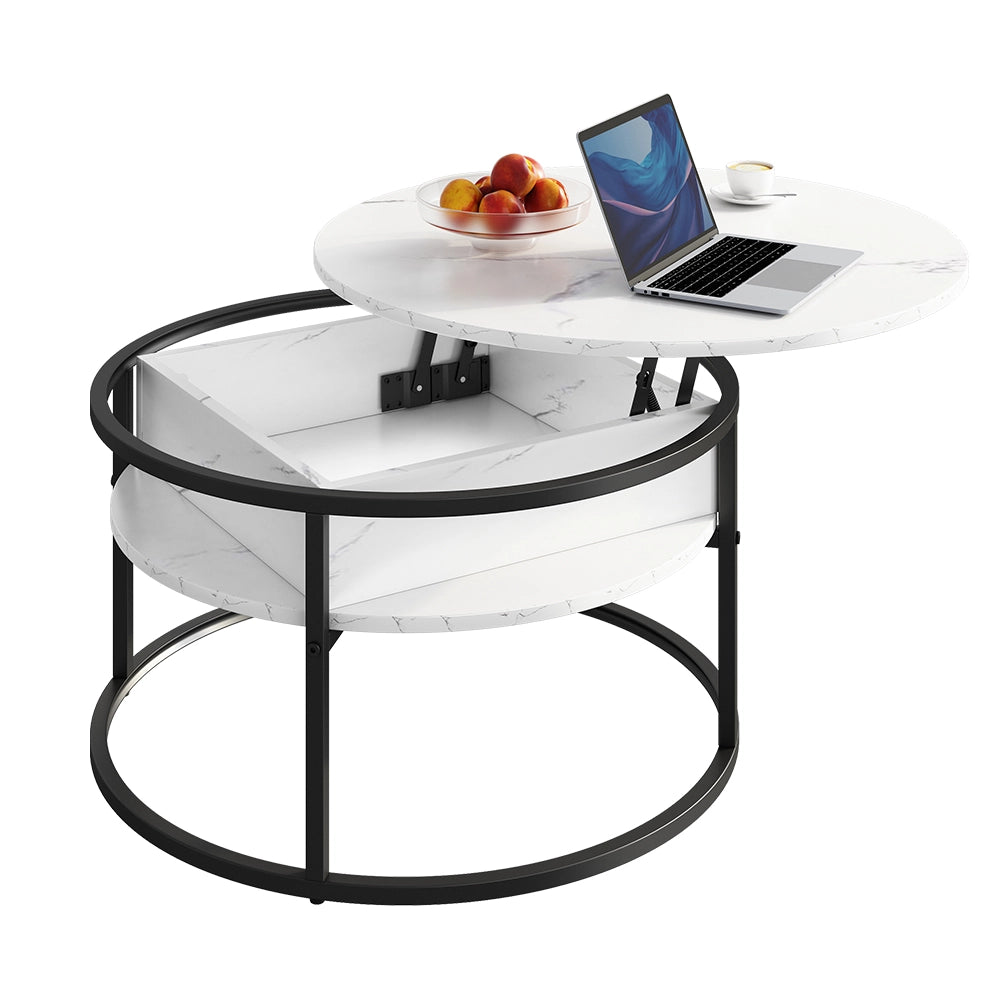 Vicco tavolino soggiorno Marmo bianco 77 x 77 cm