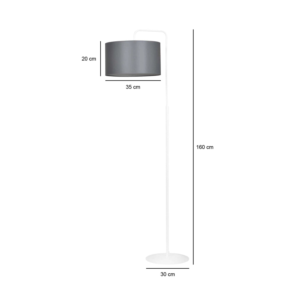 Lampada da terra TRAPO Emibig bianco/grigio E27 150cm