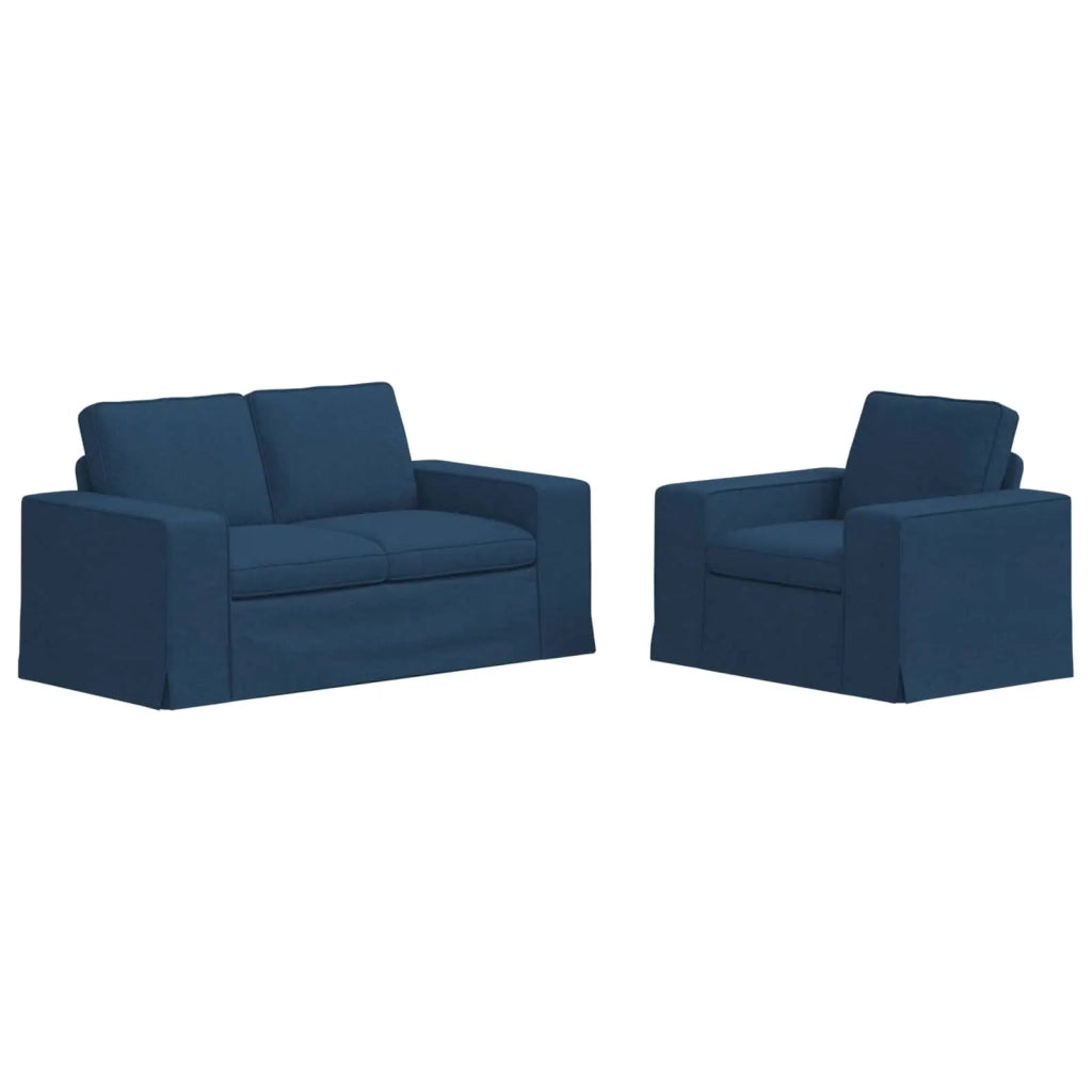 Set di divani 2 pcs Blu 162 x 80 x 82 cm Tessuto 3407506