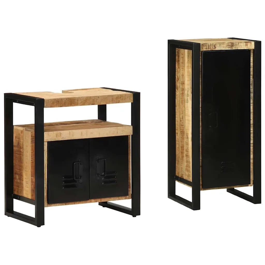 Set di mobili per il bagno 2 pcs Legno di mango massello