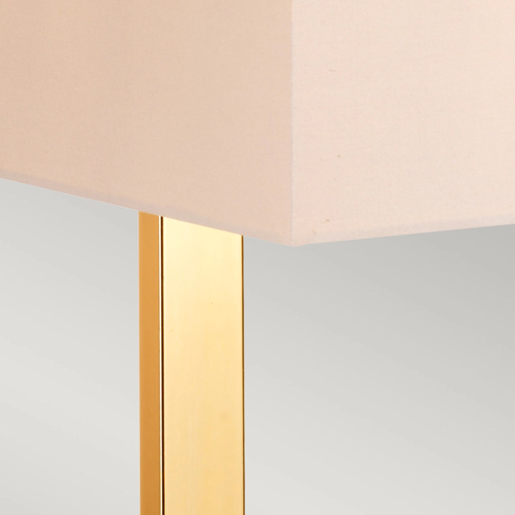 Lampada da tavolo oro paralume beige E27 Plein Elstead