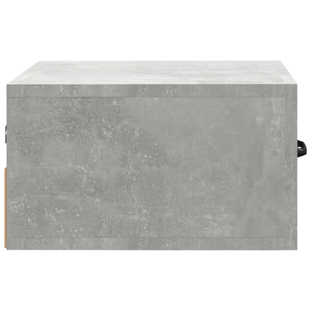 Set di 2 Comodini | Armadio da Notte | Mobiletto da notte a Muro Grigio Cemento 35x35x20 cm