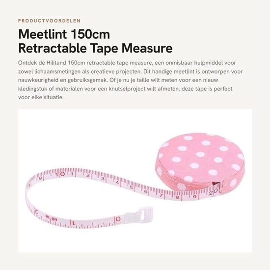 Misuratore di Lint 150cm - Meetlint per Lavori di Sartoria - Lintmeter - Incluso Meetlint Flessibile