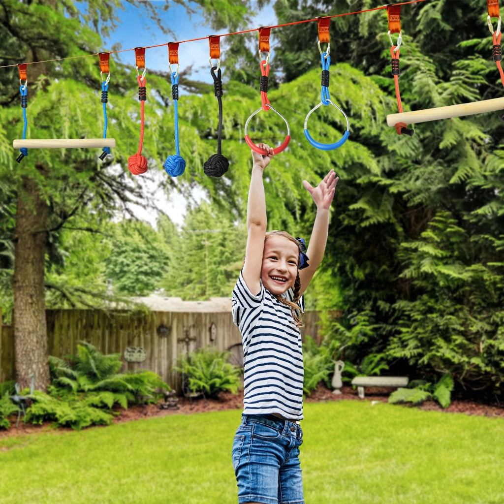 Set Percorso Ninja per Bambini ¨C zephmum ¨C Blu Nero Rosso con 30 Accessori