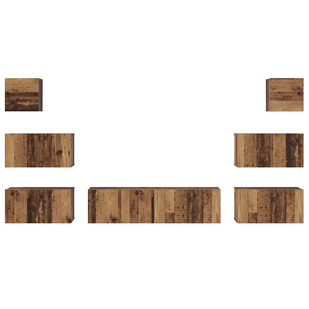 Set mobile TV 8 pcs Legno vecchio Legno multistrato 3393153