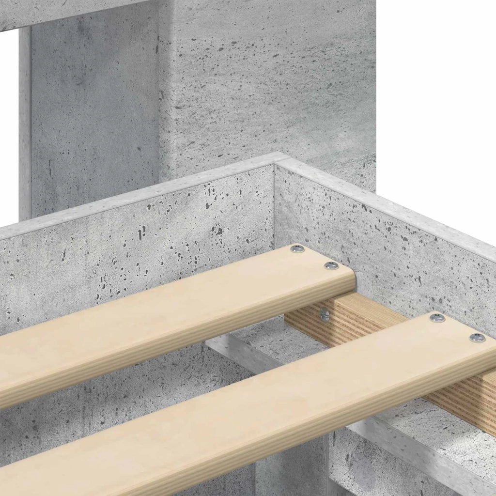 Telaio del letto con storage Grigio Cemento 100 x 200 cm