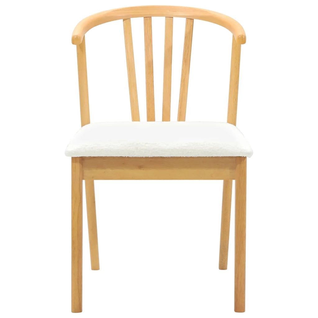 Sedia da pranzo 2 pcs Naturale e Bianco