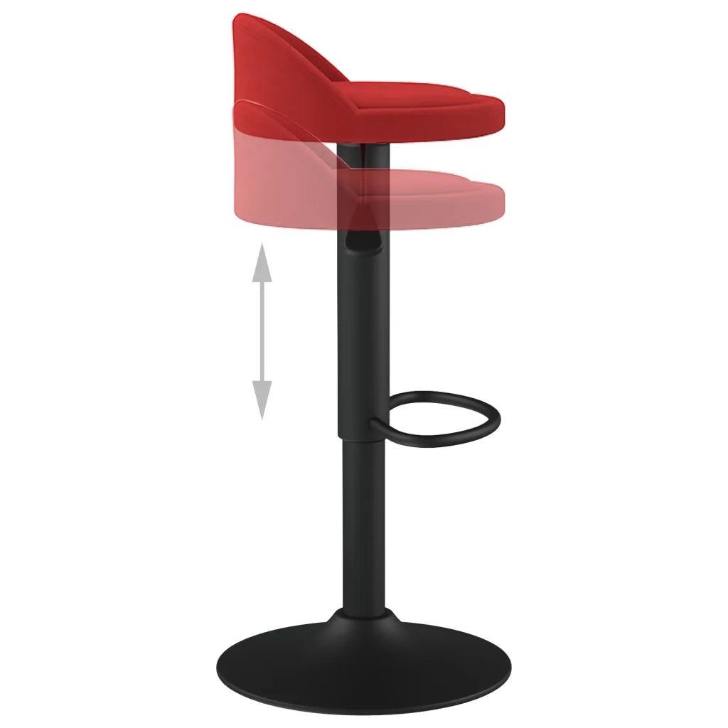 Sgabello da Bar Rosso Vino in Velluto 333596