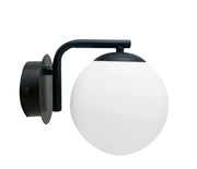 Applique nero con globo vetro bianco E14 40W Amadeo