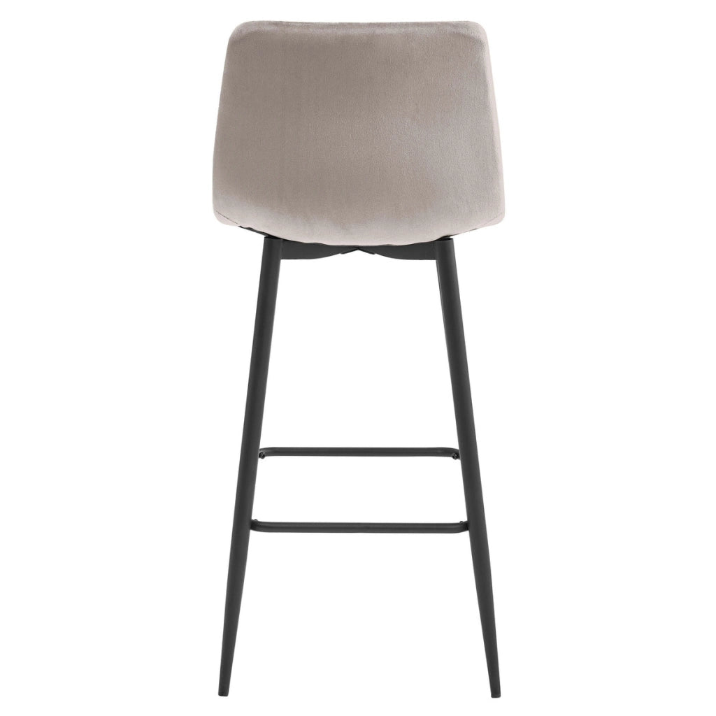 Set di 2 sgabelli da bar Arceto in velluto beige e metallo