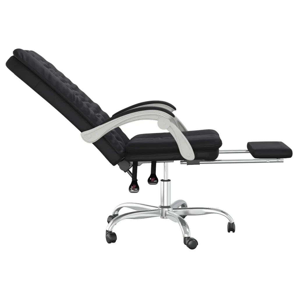 Poltrona | Sedia Relax da Ufficio Reclinabile Nera in Similpelle