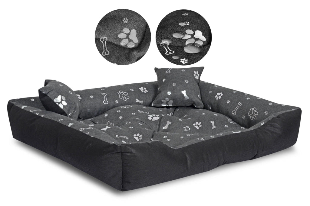 AIO FACTORY 100x75 cm Letto per cani impermeabile Silver Bones