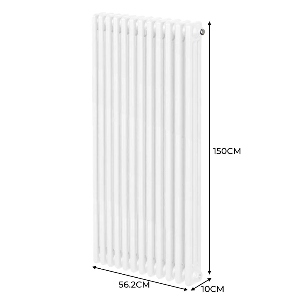 Termosifone Radiatore a 3 colonne per riscaldamento centralizzato verticale Bianco 150x56cm