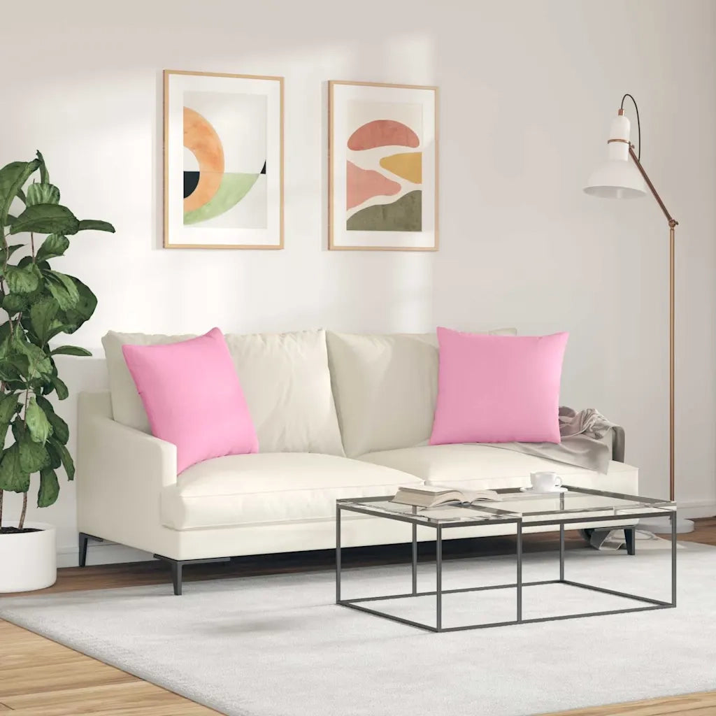 Cuscini da Divano 2 pcs Rosa 50 x 50 cm Tessuto 42013969