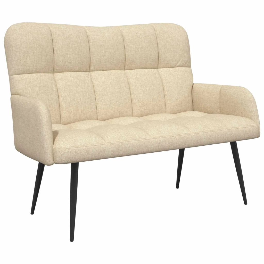 Sofa a Due Posti Crema 115 x 61 x 87 cm Tessuto 42028936