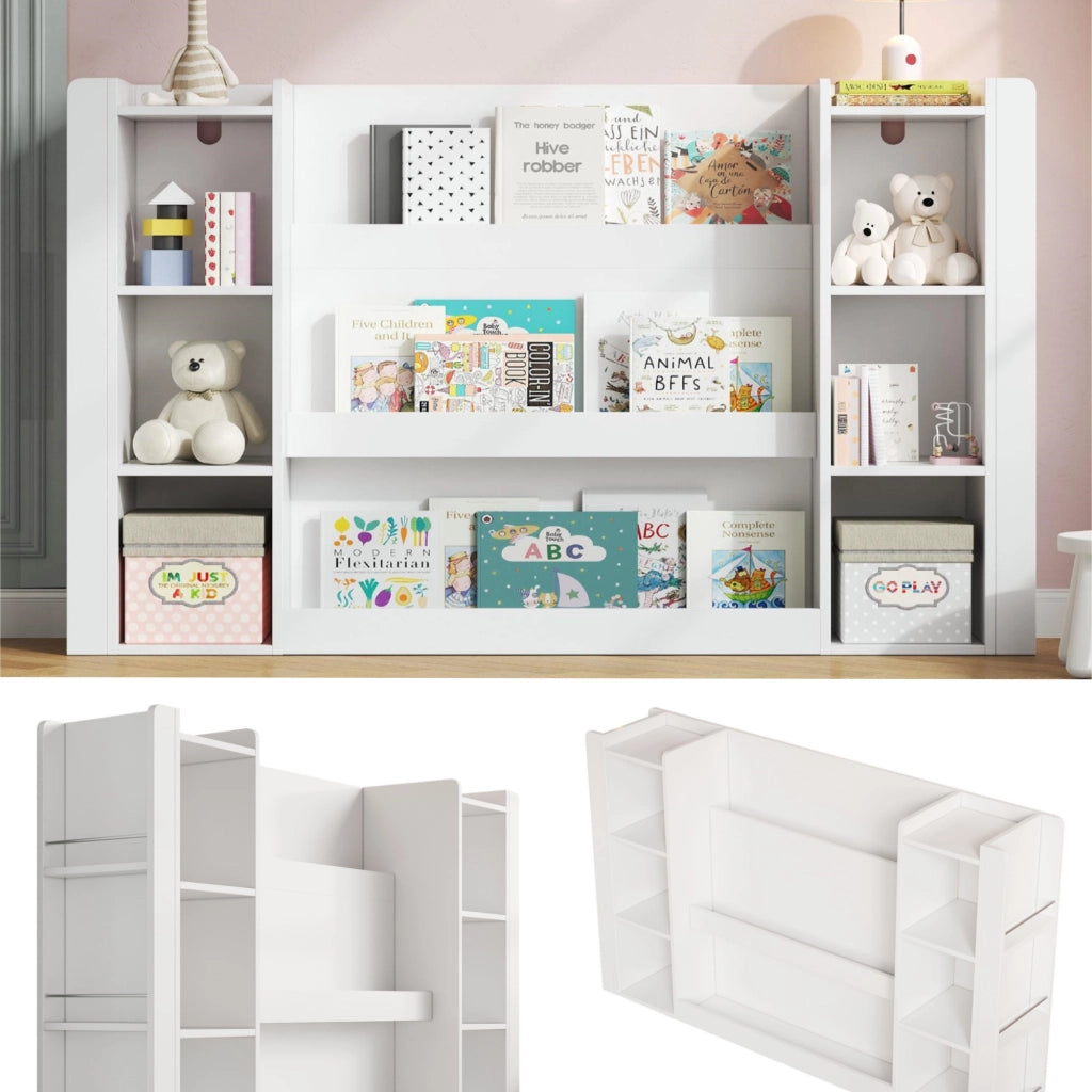 LIBRERIA per bambini con scomparti aperti 140 x 30 x 95 cm MDF bianco