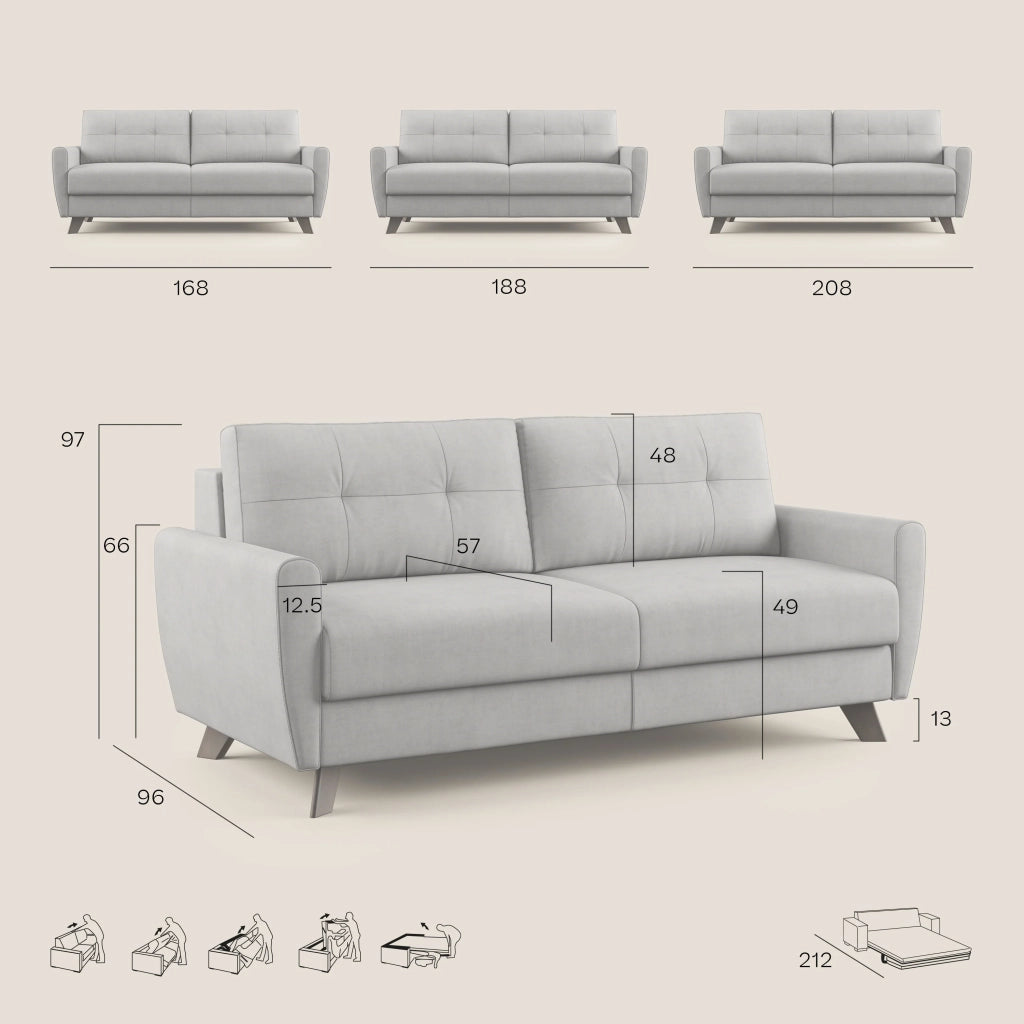 Callisto Divano letto matrimoniale 208 cm blu