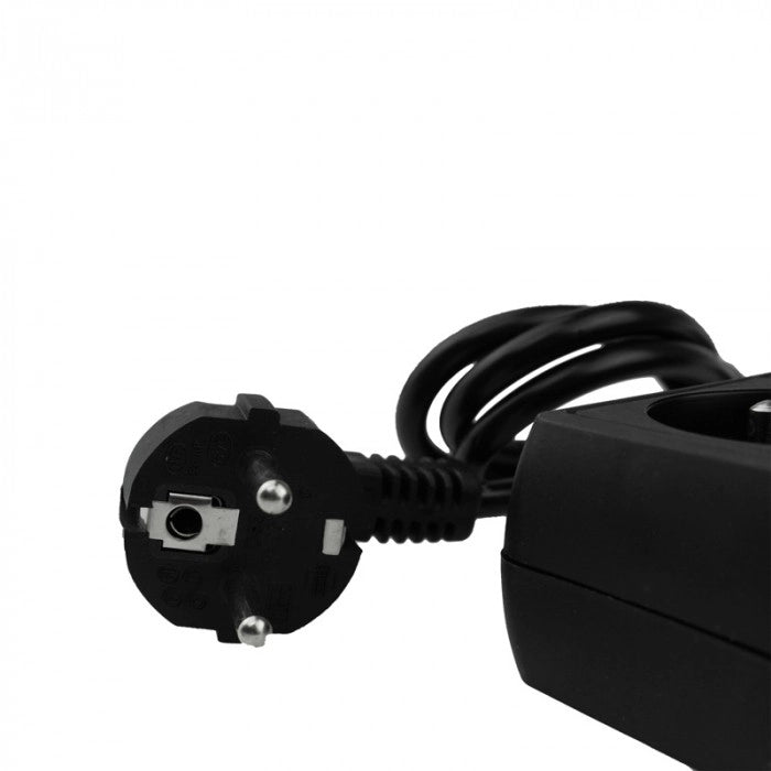 Prolunga elettrica 3 prese 1,5 m con terra nera Ecolight
