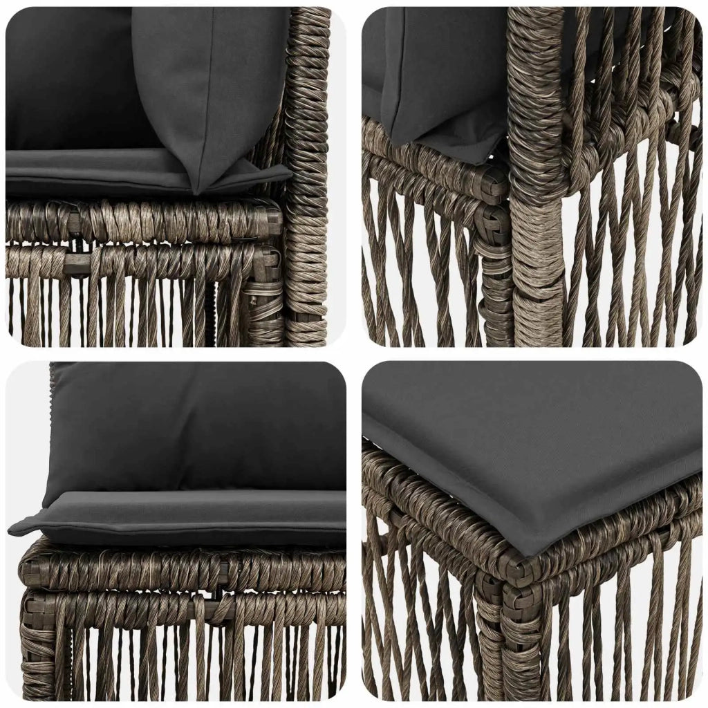 Set Divano da Giardino 11 pz Grigio polyrattan 3434453