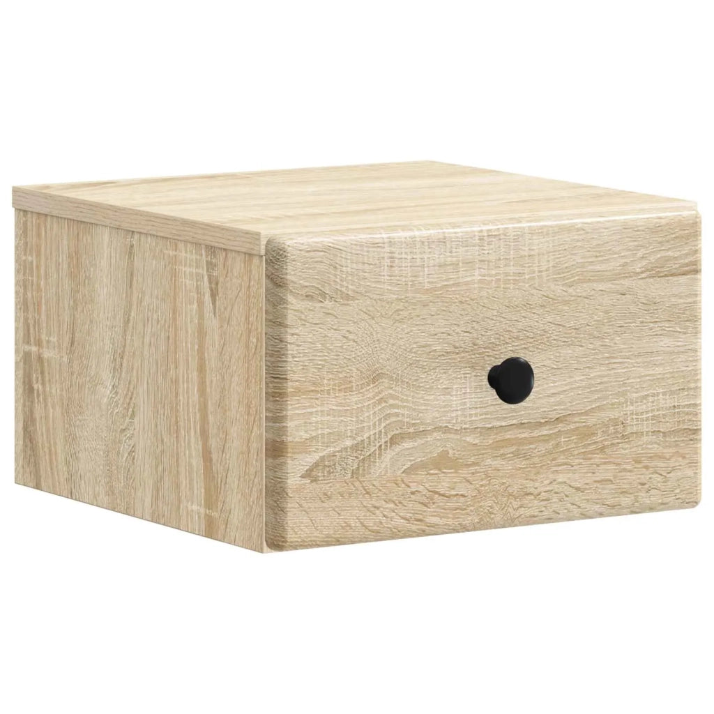 Set di 2 Comodini | Armadio da Notte | Mobiletto da notte a muro Rovere Sonoma 34,5 x 33 x 20 cm