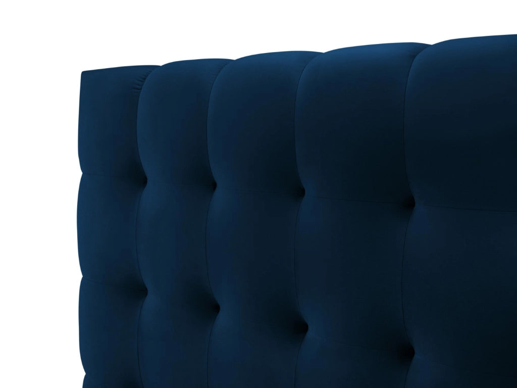 Cosmopolitan Design - Letto a cassettone con testiera "Bali" 160x200cm in velluto blu reale 
