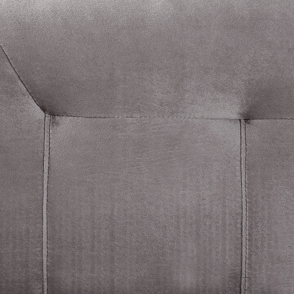 Letto in velluto grigio tappezzeria 160 x 200 cm Continental con materasso a molle