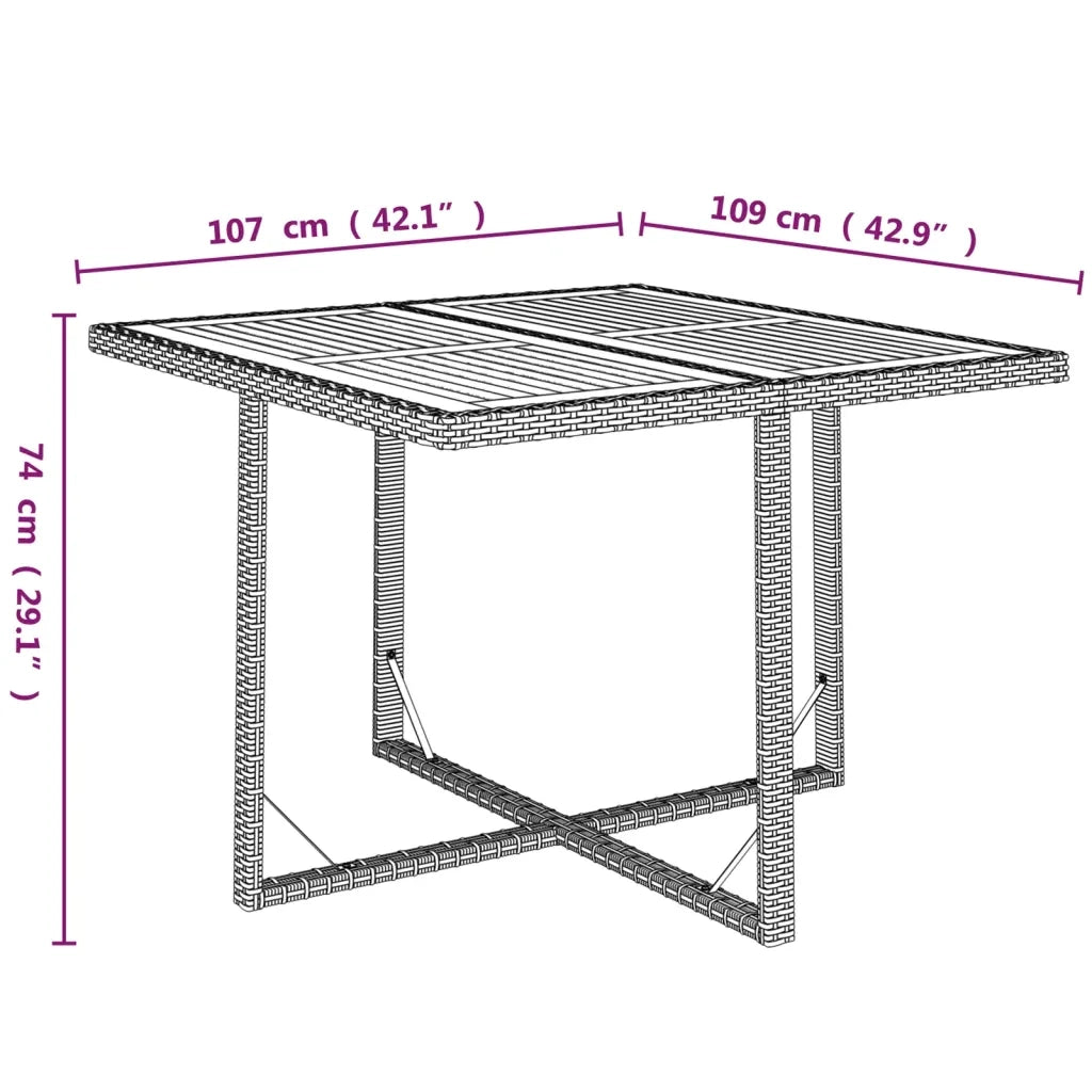 Set da Pranzo da Giardino 9 pz con Cuscini Nero in Polyrattan 3095520