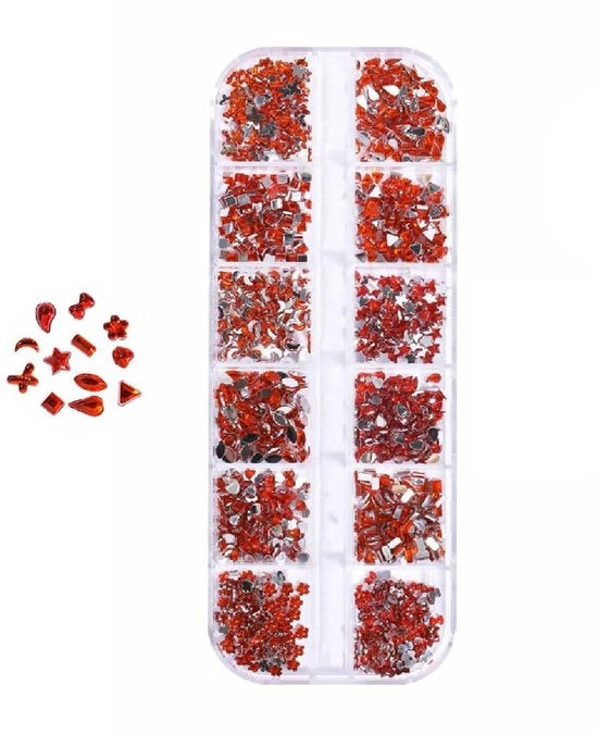Pietre Hotfix Brillanti - 1440 Stuks - Rosso/Variato - Pietre Lucide - Per Abbigliamento/Criatività - Facile da Applicare - Perle