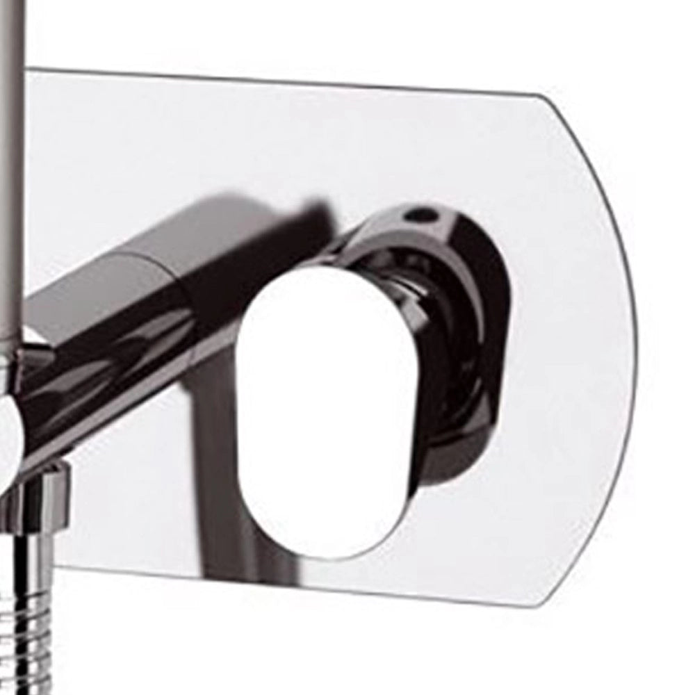 Shut off dotato di miscelatore, doccetta, supporto e piastra rettangolare - serie vanity
