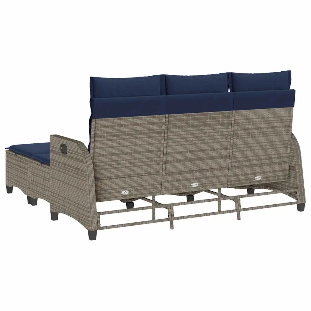 Set Divani da Giardino 3 pz con Cuscini a Forma di L Polyrattan 3328644