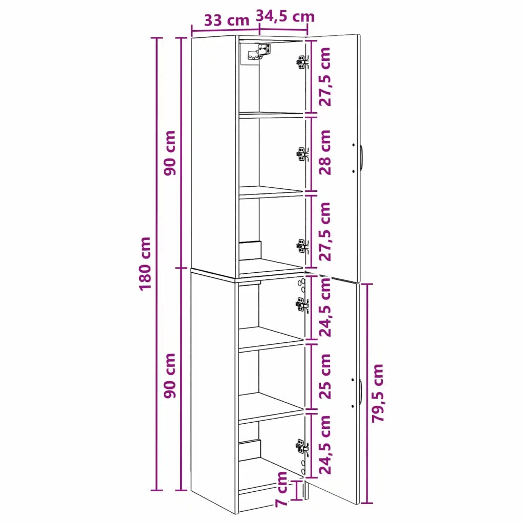 Set di armadi 2 pcs Grigio Cemento Legno ingegnerizzato 3416955