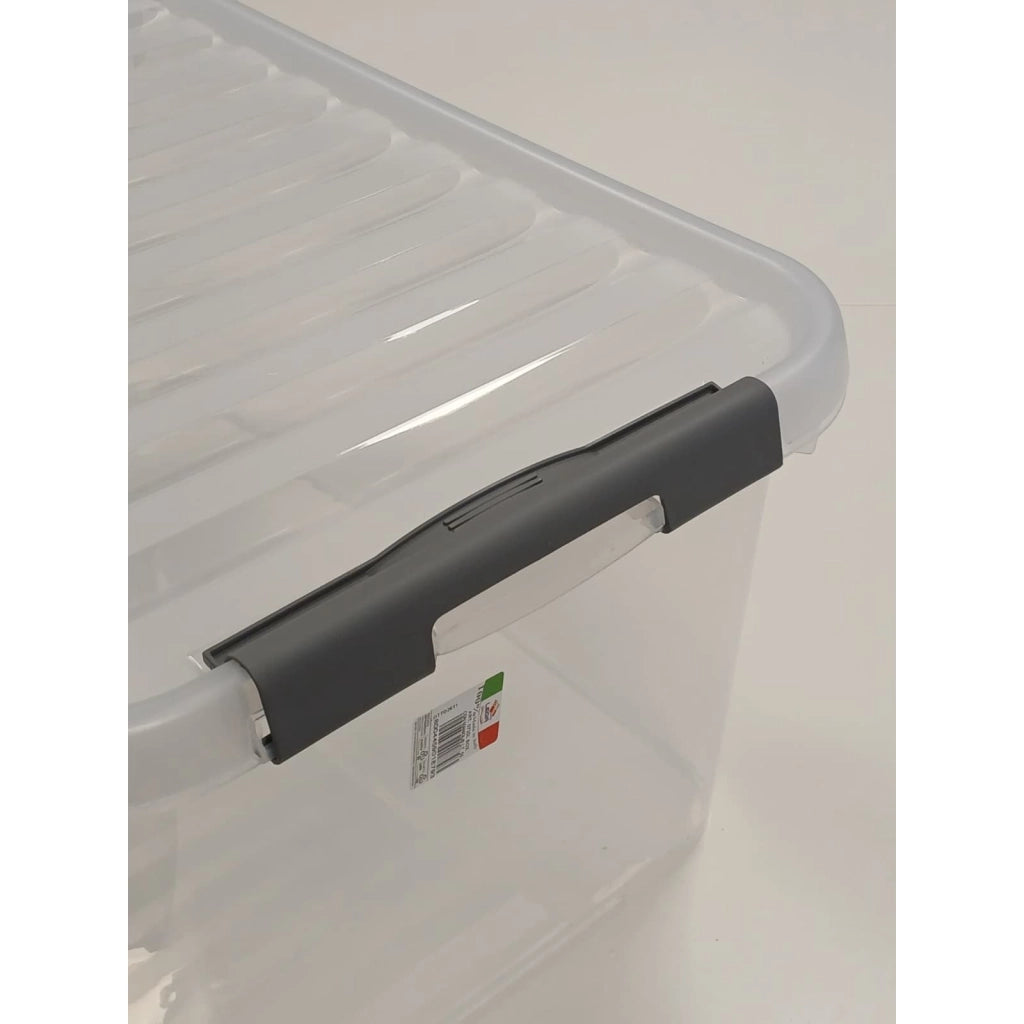 BOX 55L 58X39XH28CM TRASPARENTE CON MANIGLIE