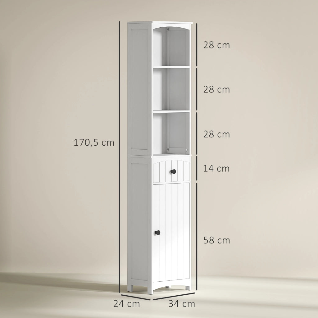 Mobile bagno con 3 ripiani e 1 cassetto ¨C Xylo ¨C MDF bianco