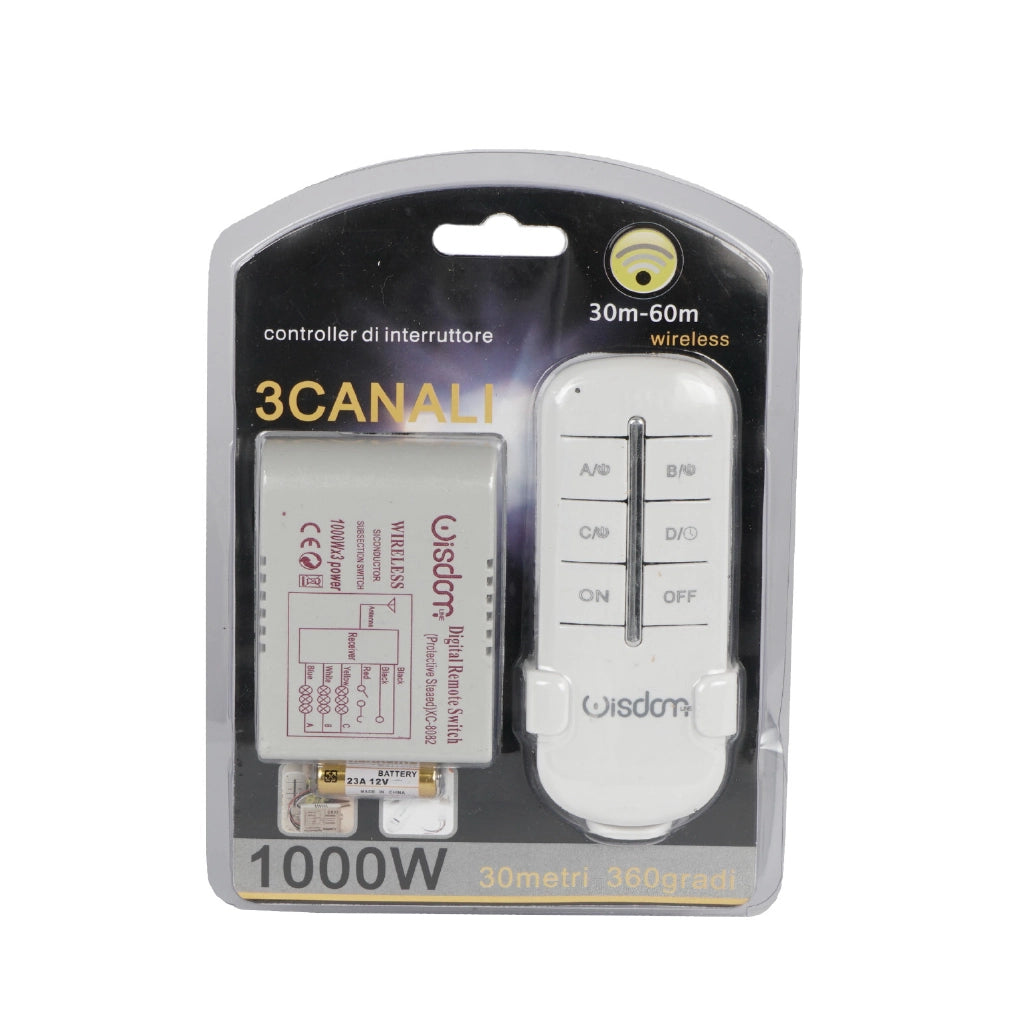 Centralina telecomando a 3 canali per controllo luci wireless