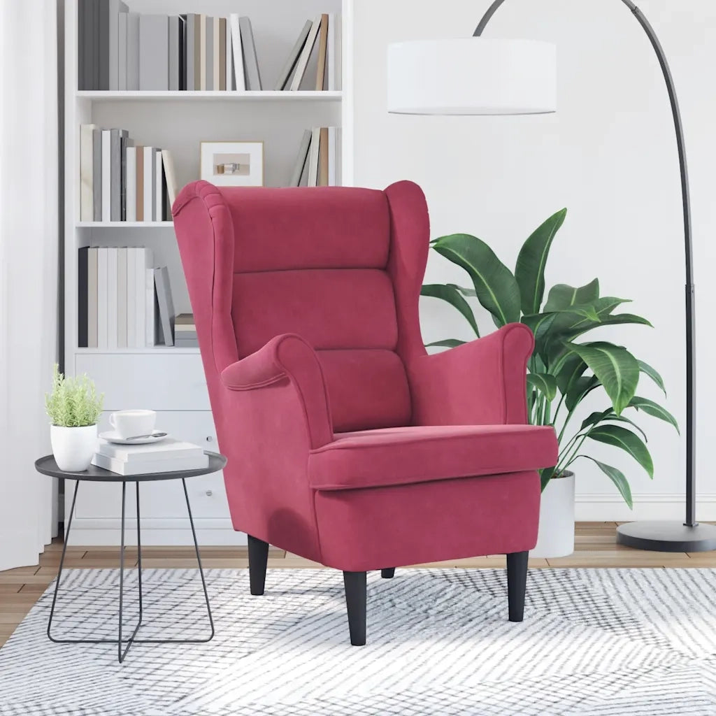 Poltrona Rosso Vino in Velluto 324064
